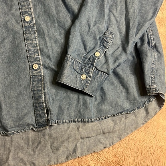 100% Lyocell soft lightweight blue button down women’s sz XXL - Picture 3 of 8